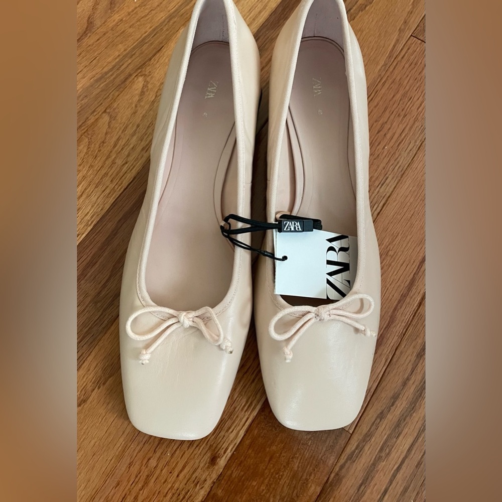 ZARA NWT HEELED BALLERINAS, 9/40